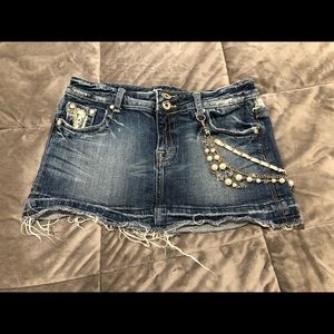 Miss Me Jeans Denim Mini Skirt